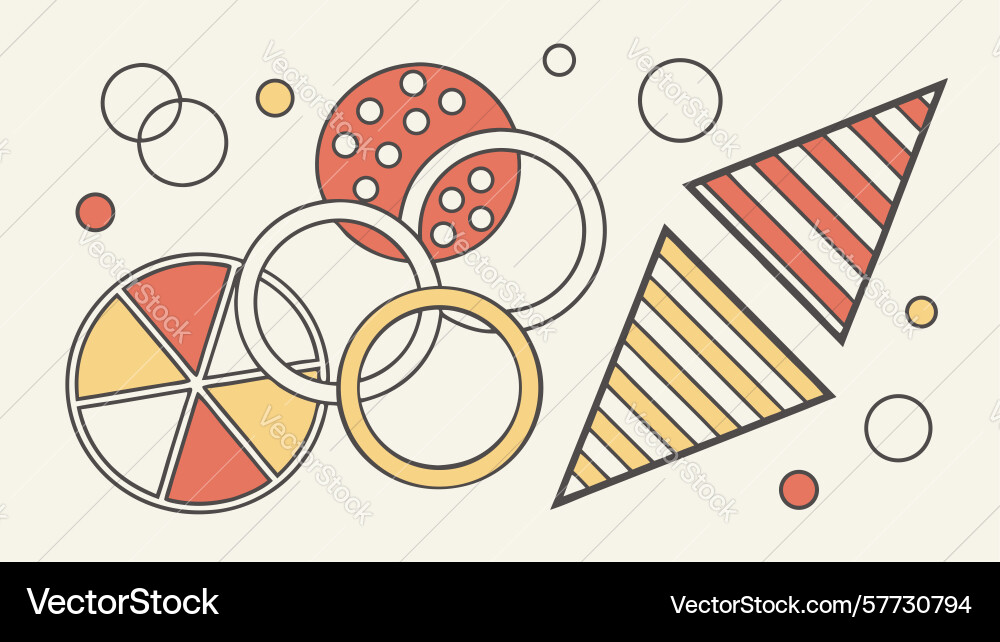 Abstract geometric circles slices pattern design vector image