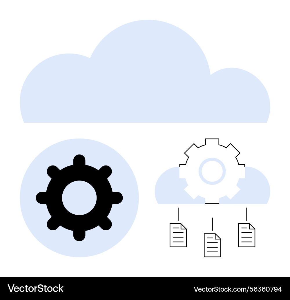 Cloud-based data management with document storage Cloud-based data management with document storage Vector Image
