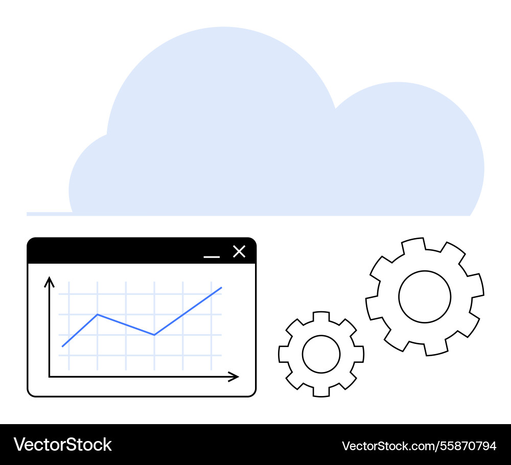 Cloud technology with data analysis and process Cloud technology with data analysis and process vector image