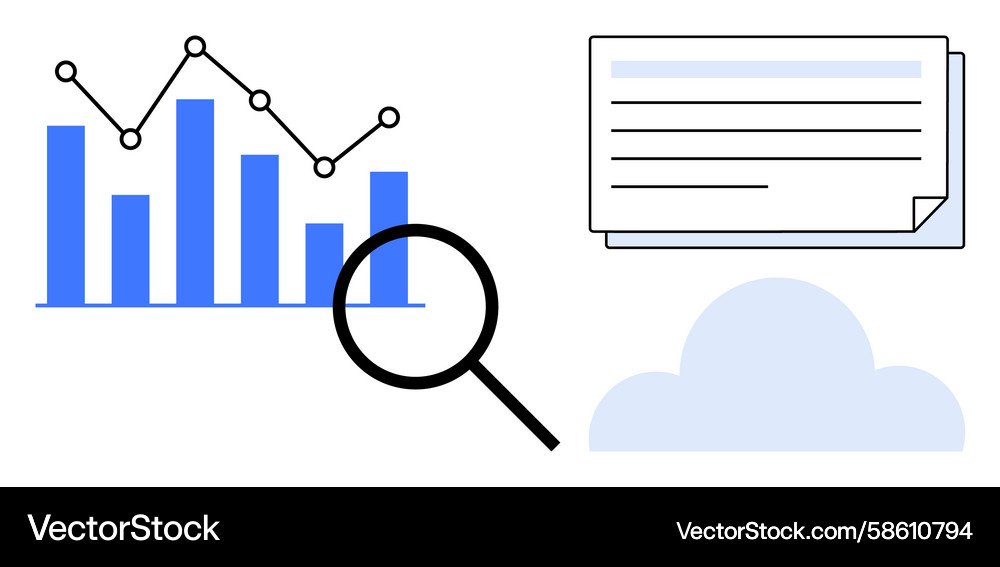 Data analysis and cloud storage concept with graph Vector Image