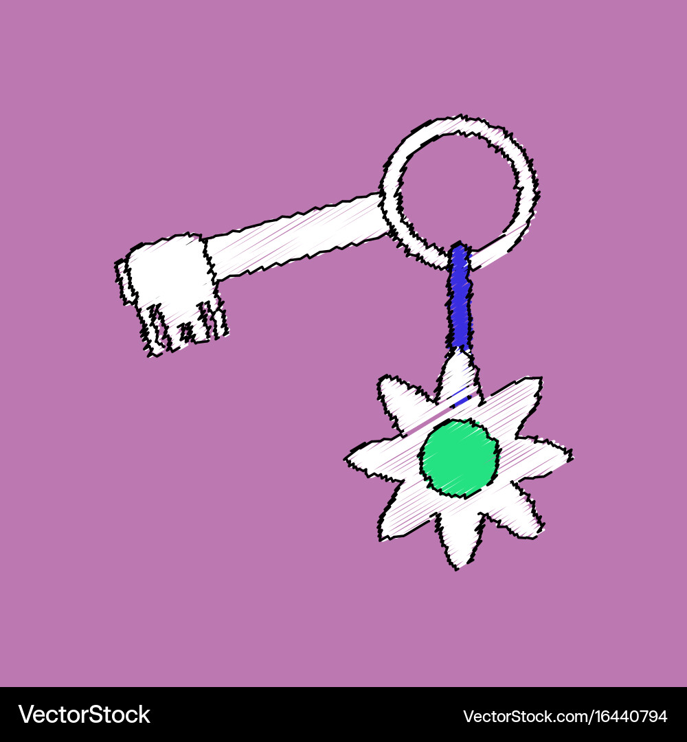 Flat shading style icon key and fob Vector Image