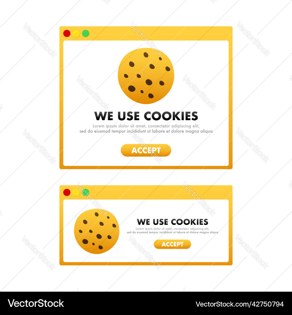 Flat with website accept cookies vector image