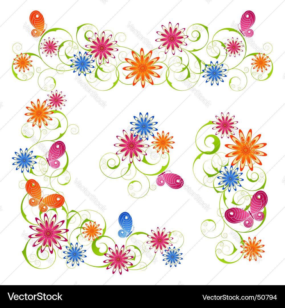 Floral Spring Swirls vector image