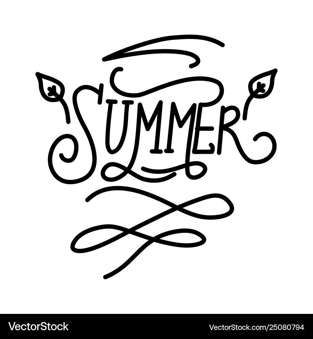 Hello summer script text design template Hello summer script text design template vector image