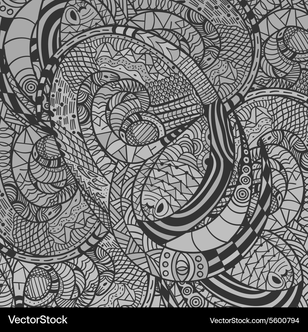 Intricate Snake Motif Pattern Vector Image