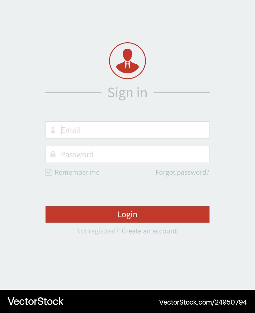 Login form page website template Royalty Free Vector Image