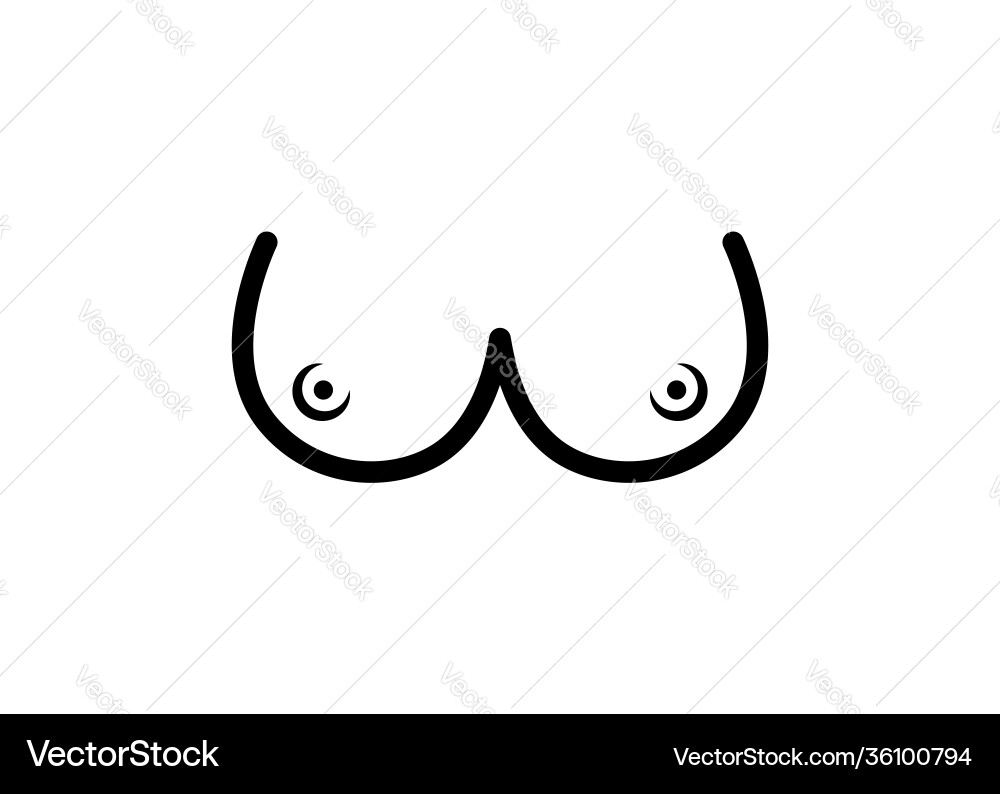 Logo with big round boobs isolated on white Vector Image