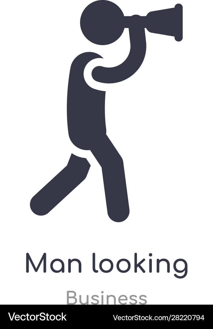 Man looking outline icon isolated line from Vector Image