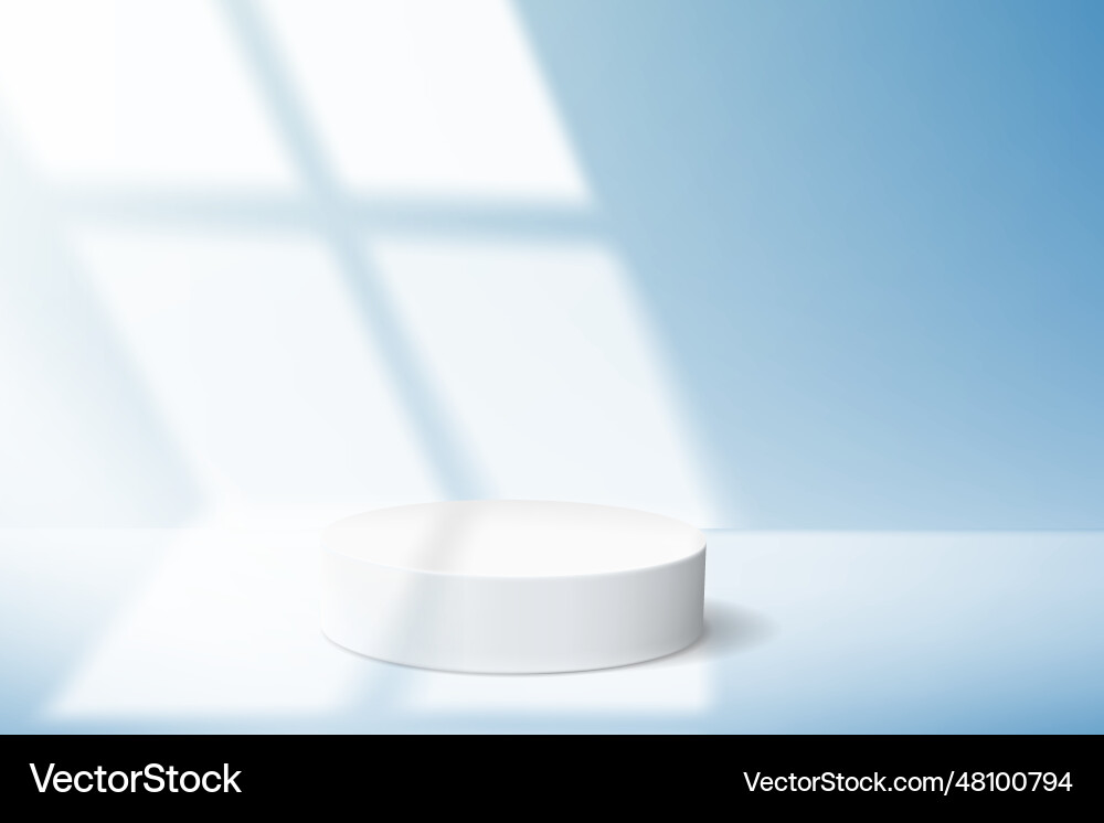 Minimalistic blue background with empty podium vector image