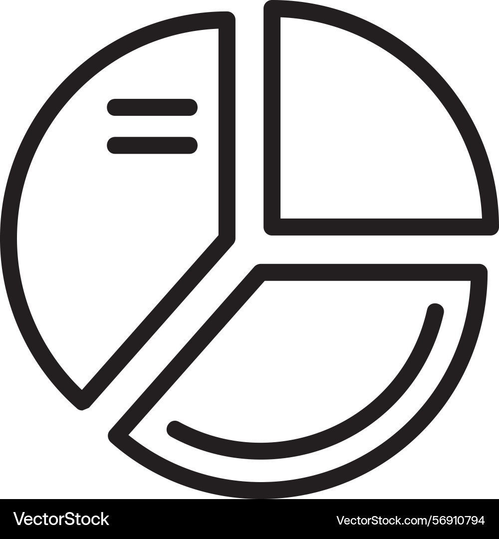 Pie graph linear style icon design vector image