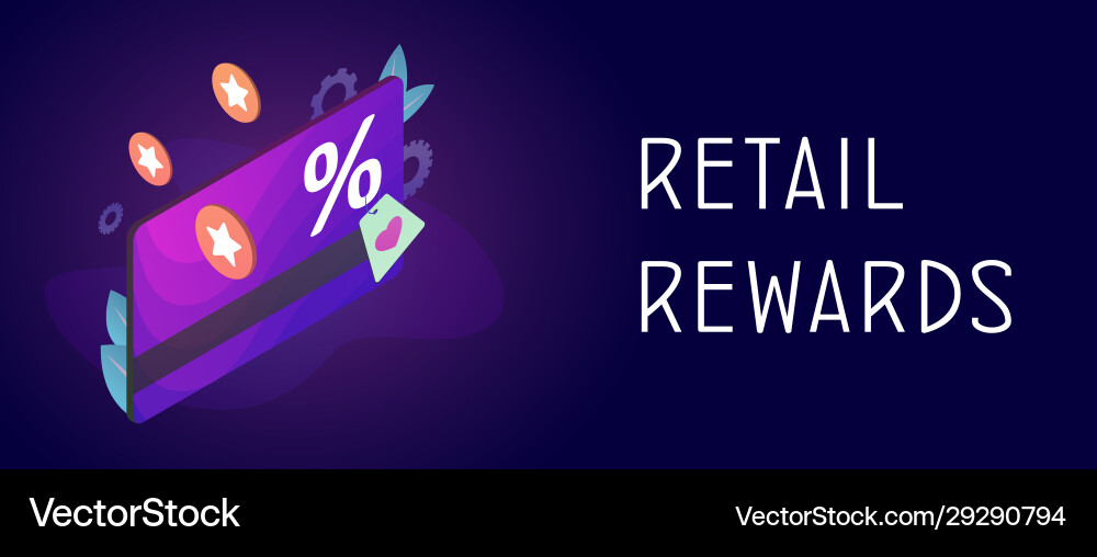 Retail rewards loyalty program with discount card Vector Image
