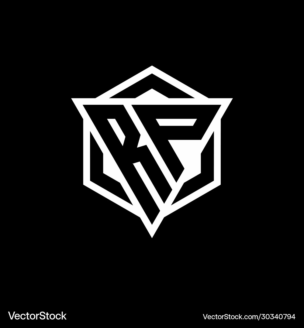 Rp logo monogram with triangle and hexagon shape Rp logo monogram with triangle and hexagon shape Vector Image