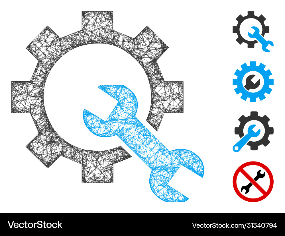 Service tools web mesh Service tools web mesh vector image