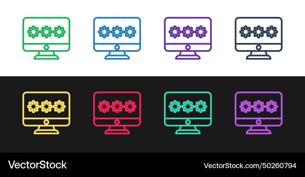 Set line monitor with password notification icon Set line monitor with password notification icon vector image