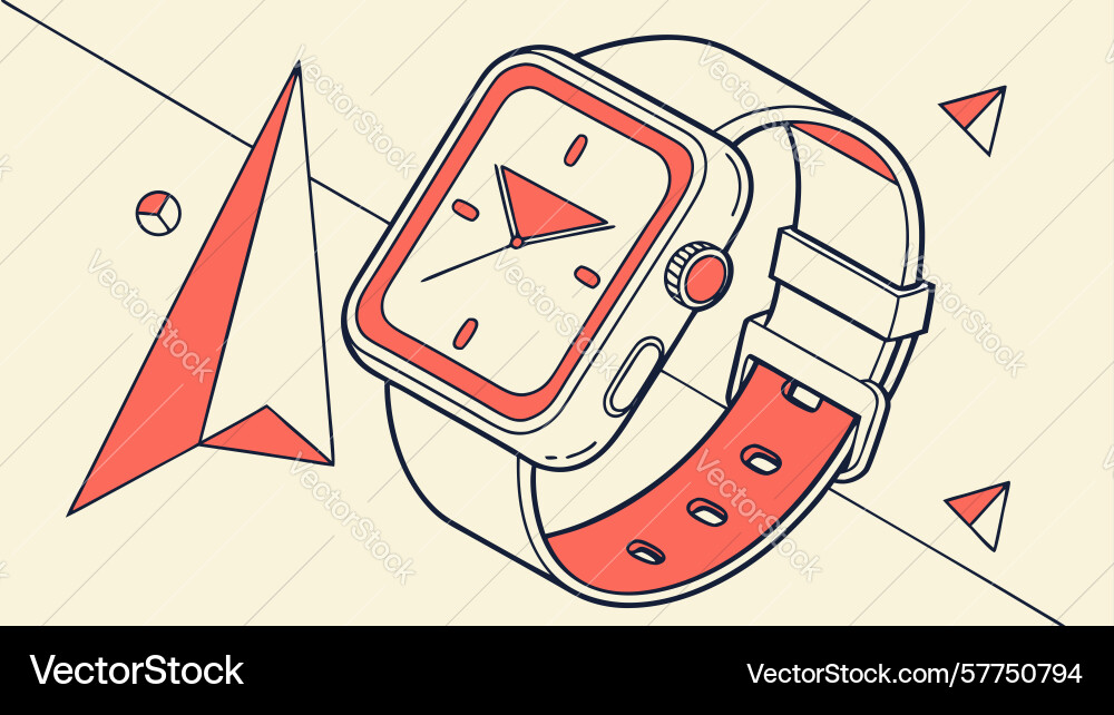 Smartwatch with abstract elements wearable tech Vector Image