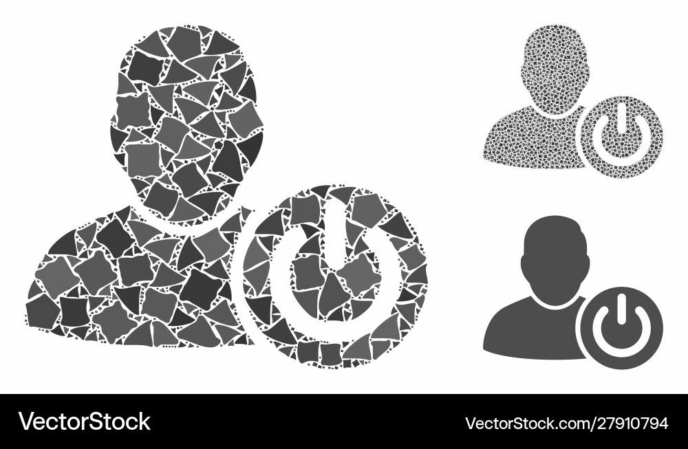 User log off composition icon bumpy elements vector image