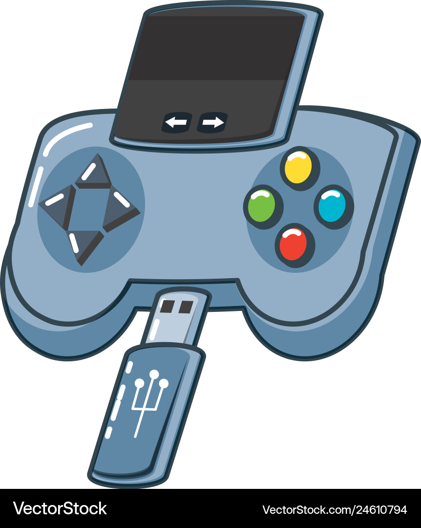 Video game handle with usb memory Vector Image
