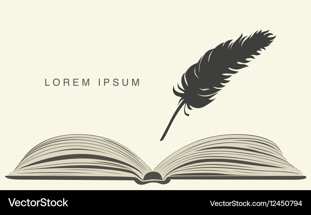 Writing with Open Book Vector Image