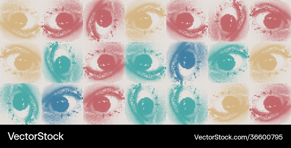 Abstract pattern with eyes transition effect Vector Image