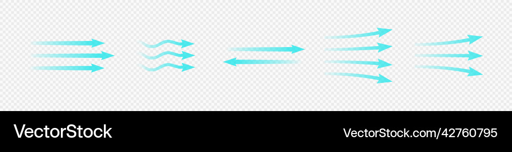 Airflow - Blue Arrow Set Royalty Free Vector Image
