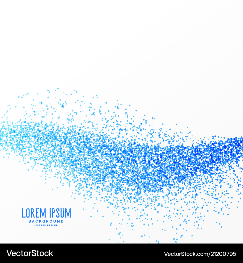 Blue particle wave effect background design vector image