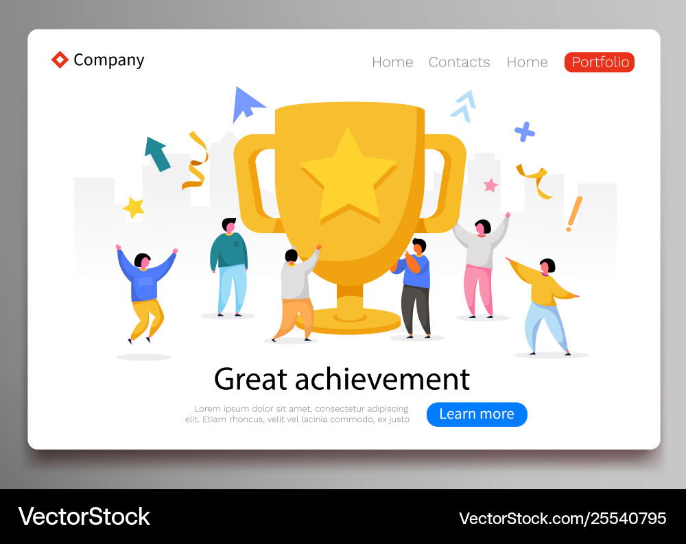 Business team success achievement concept flat Business team success achievement concept flat vector image