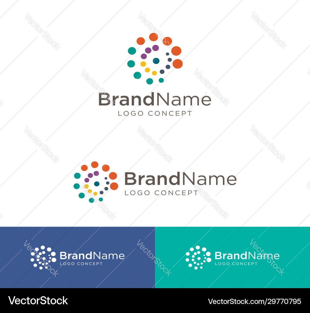 Circle tech logo advanced analysis data base vector image
