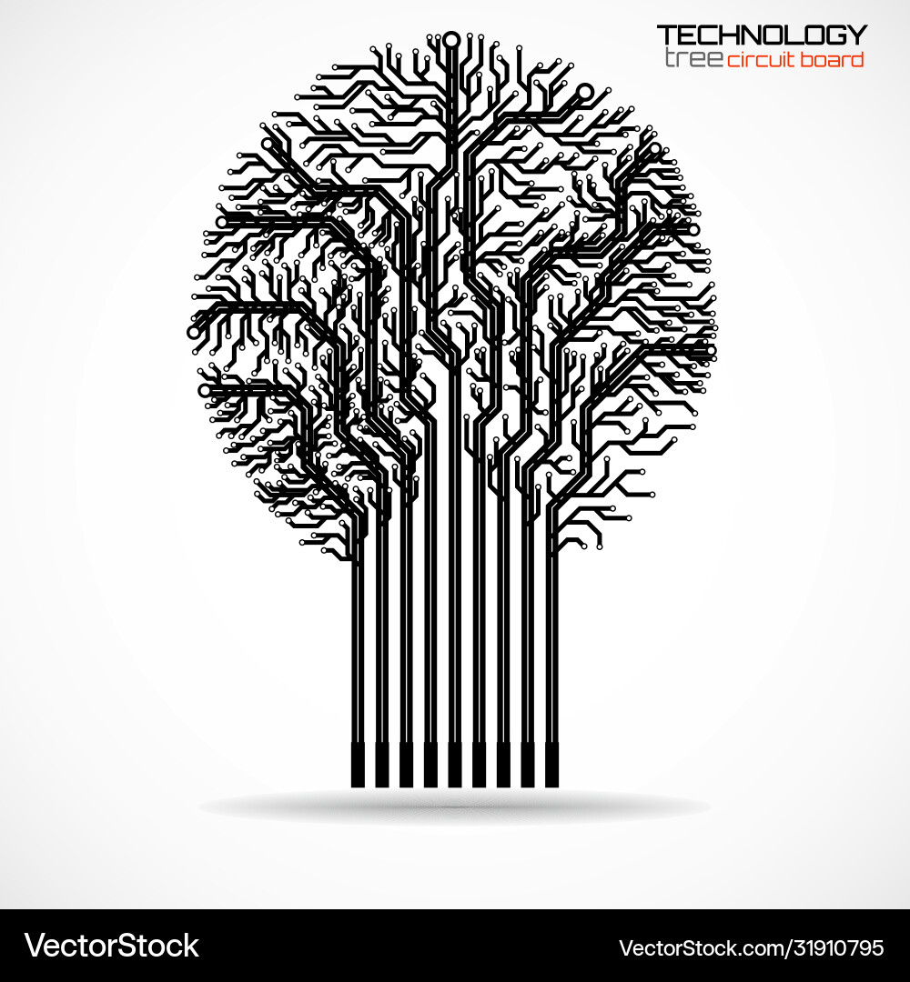 Circuit Tree Tech vector image