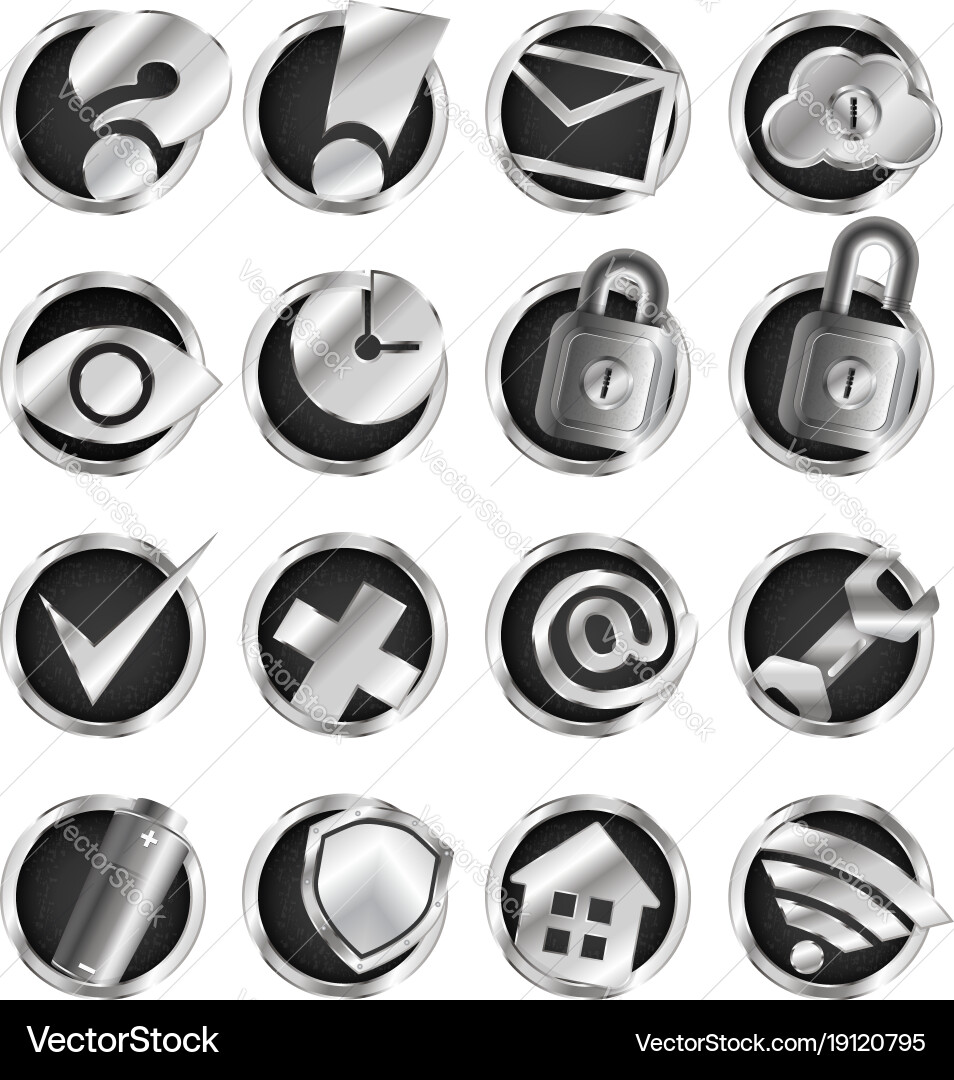 Computer and internet icons set vector image