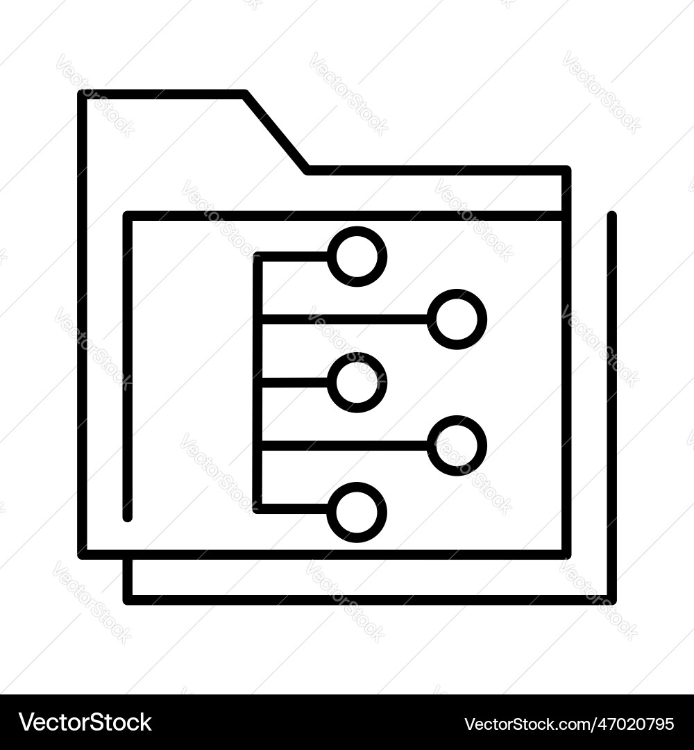 Folder files button thin line icon outline Vector Image