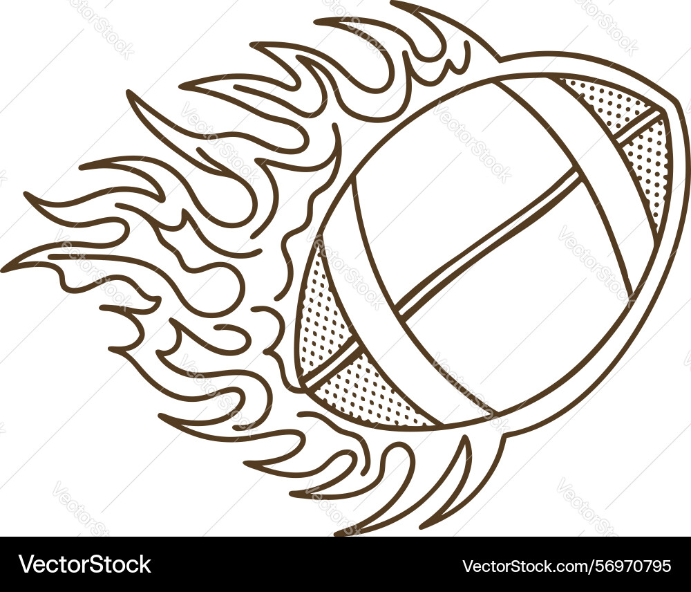 Football with flame design dynamic action symbol Vector Image