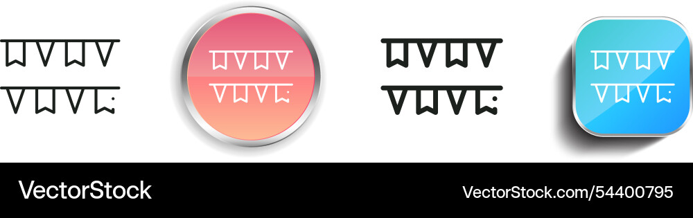 Garlands icon thin linear regular and button Garlands icon thin linear regular and button vector image