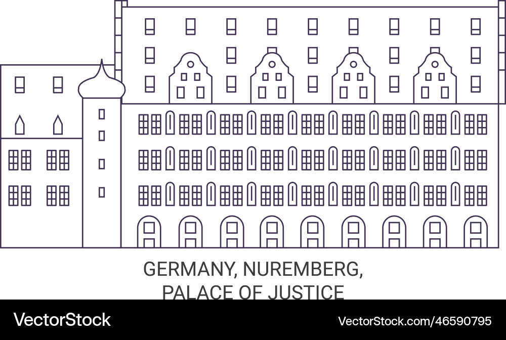 Germany nuremberg palace of justice travel Vector Image