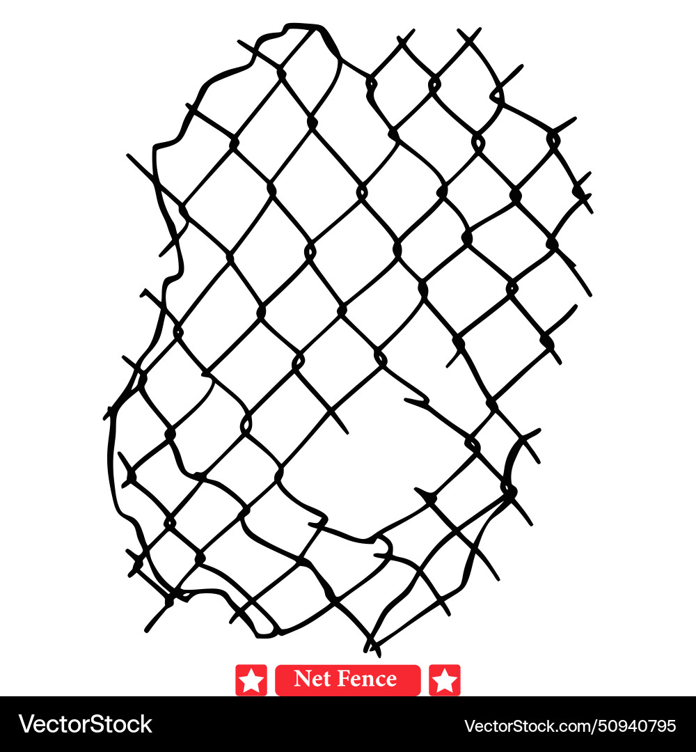 Interlocking patterns captivating net fence set Interlocking patterns captivating net fence set vector image