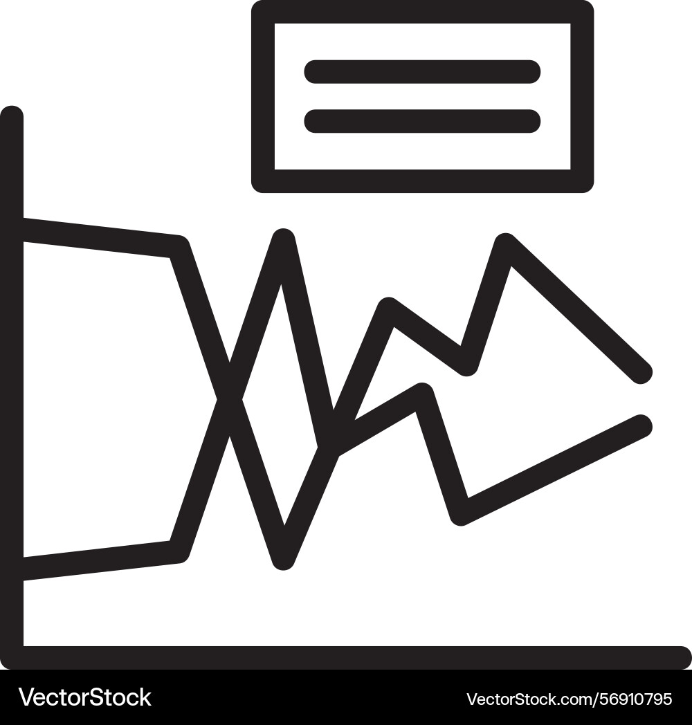 Line graph linear style icon design vector image