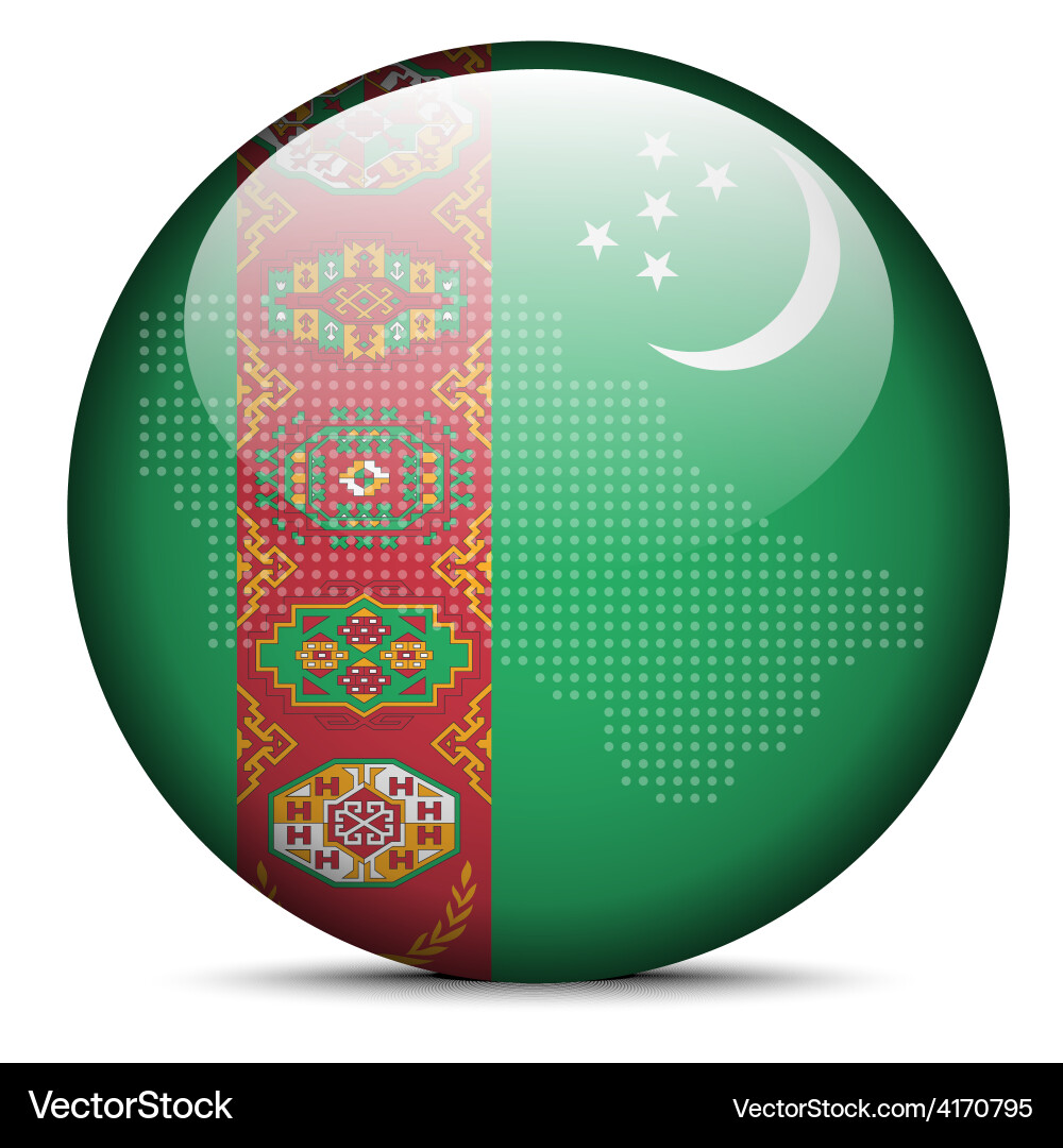 Map with dot pattern on flag button vector image