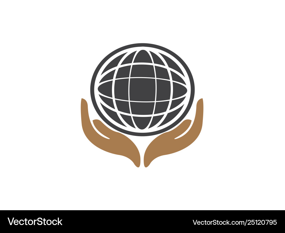Planet lines map with hands world envirenment Planet lines map with hands world envirenment vector image