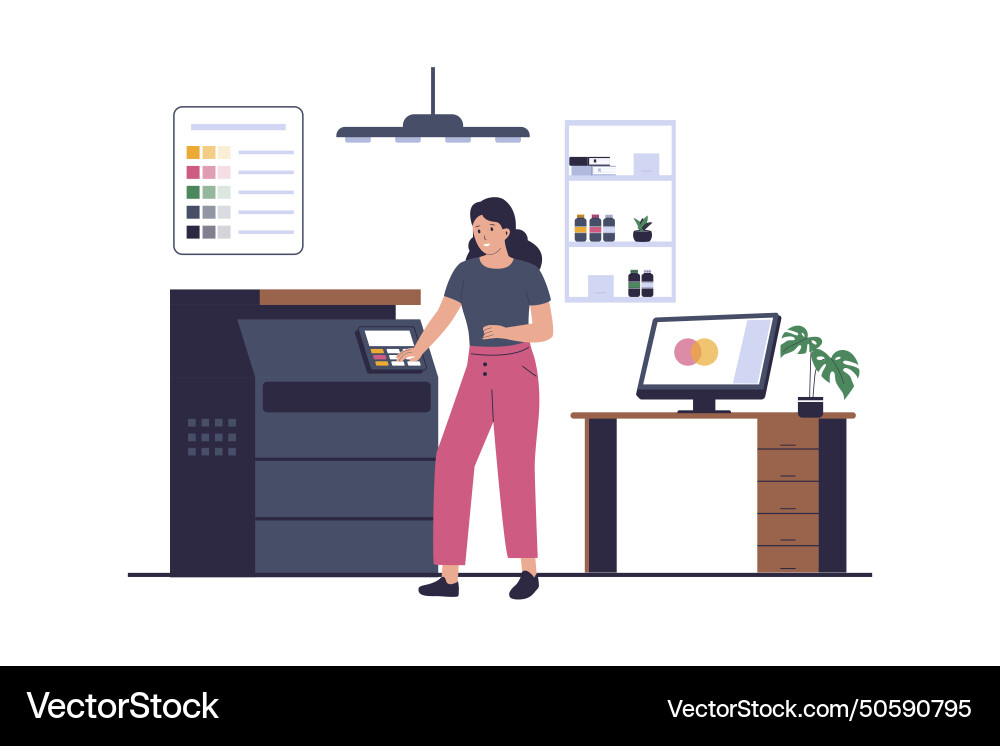 Print copy with the machine Print copy with the machine vector image