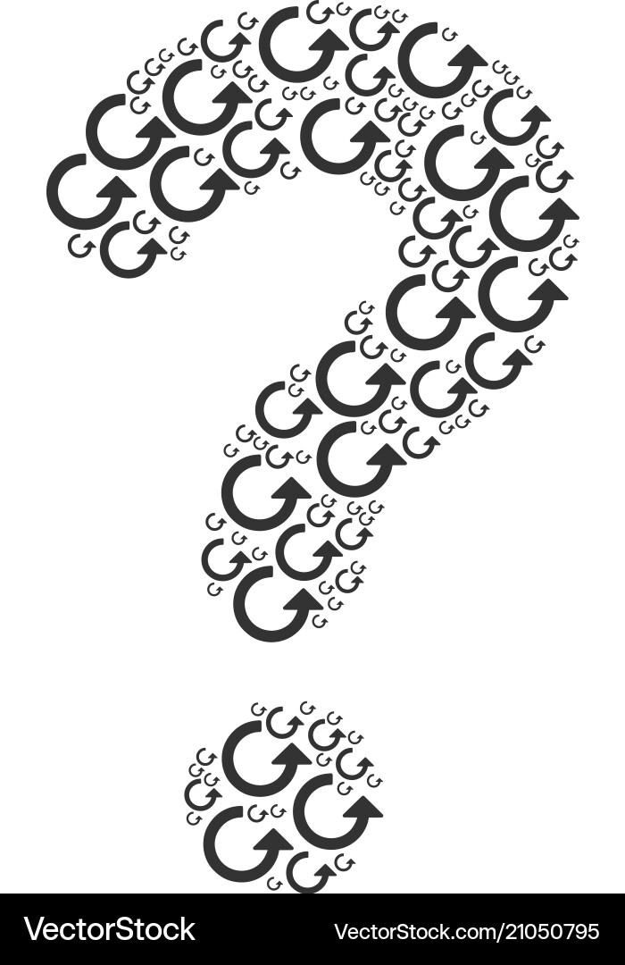 Question shape of rotate icons Question shape of rotate icons vector image