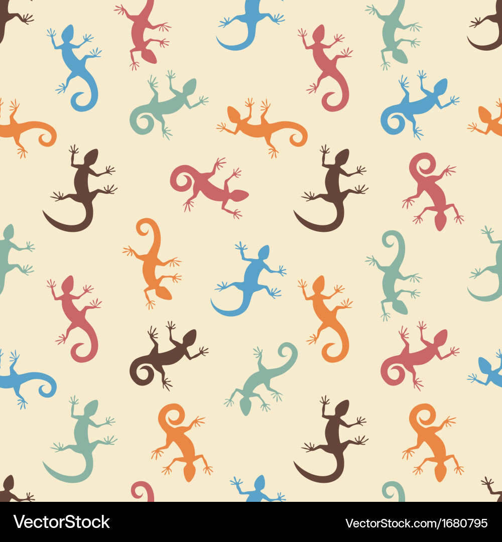 Seamless pattern with lizards vector image