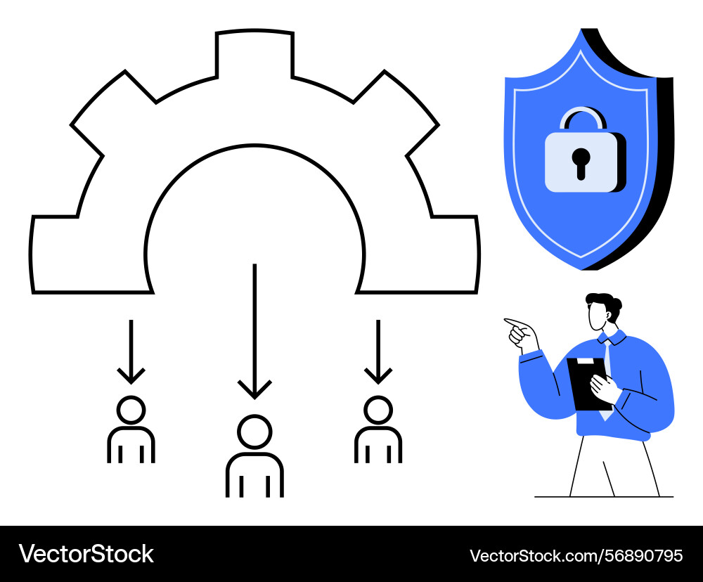 Secure workflow management and data protection Vector Image
