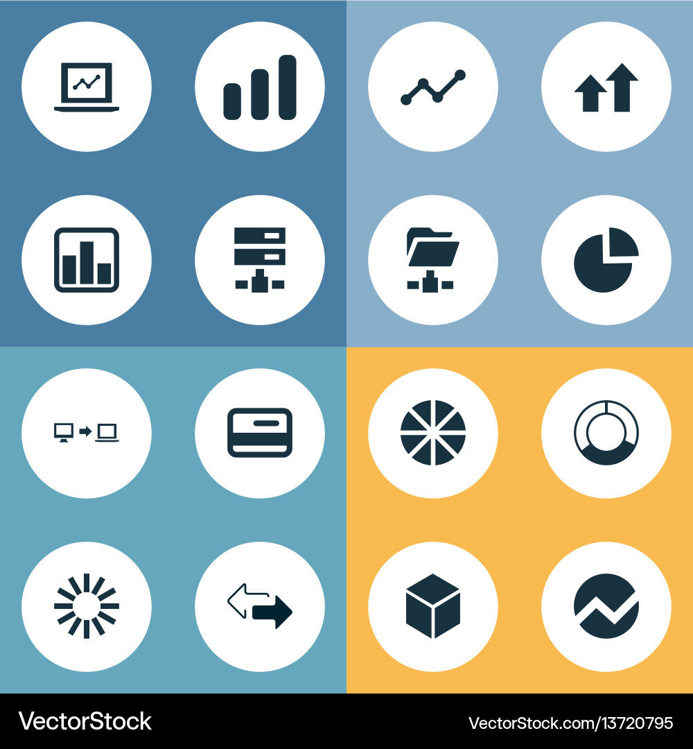 Set of simple data icons vector image