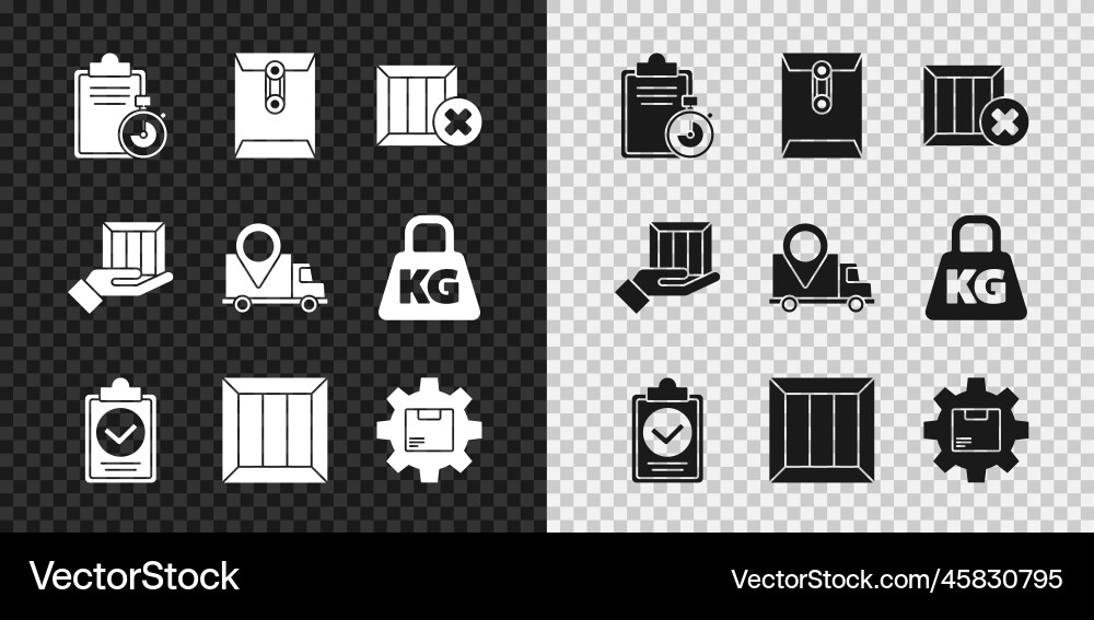 Set verification of delivery list clipboard Set verification of delivery list clipboard vector image