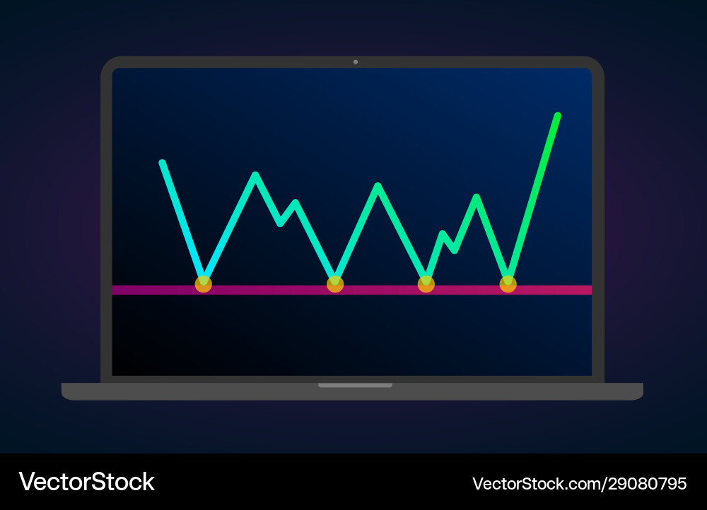 Support level line flat icon - chart pattern Vector Image