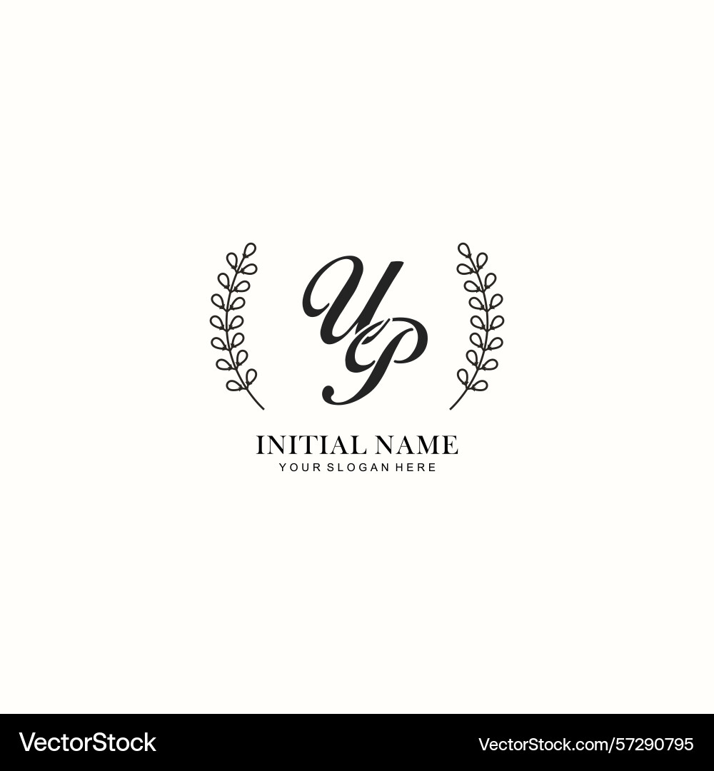 Up initial logo templates with botanical elements Up initial logo templates with botanical elements Vector Image