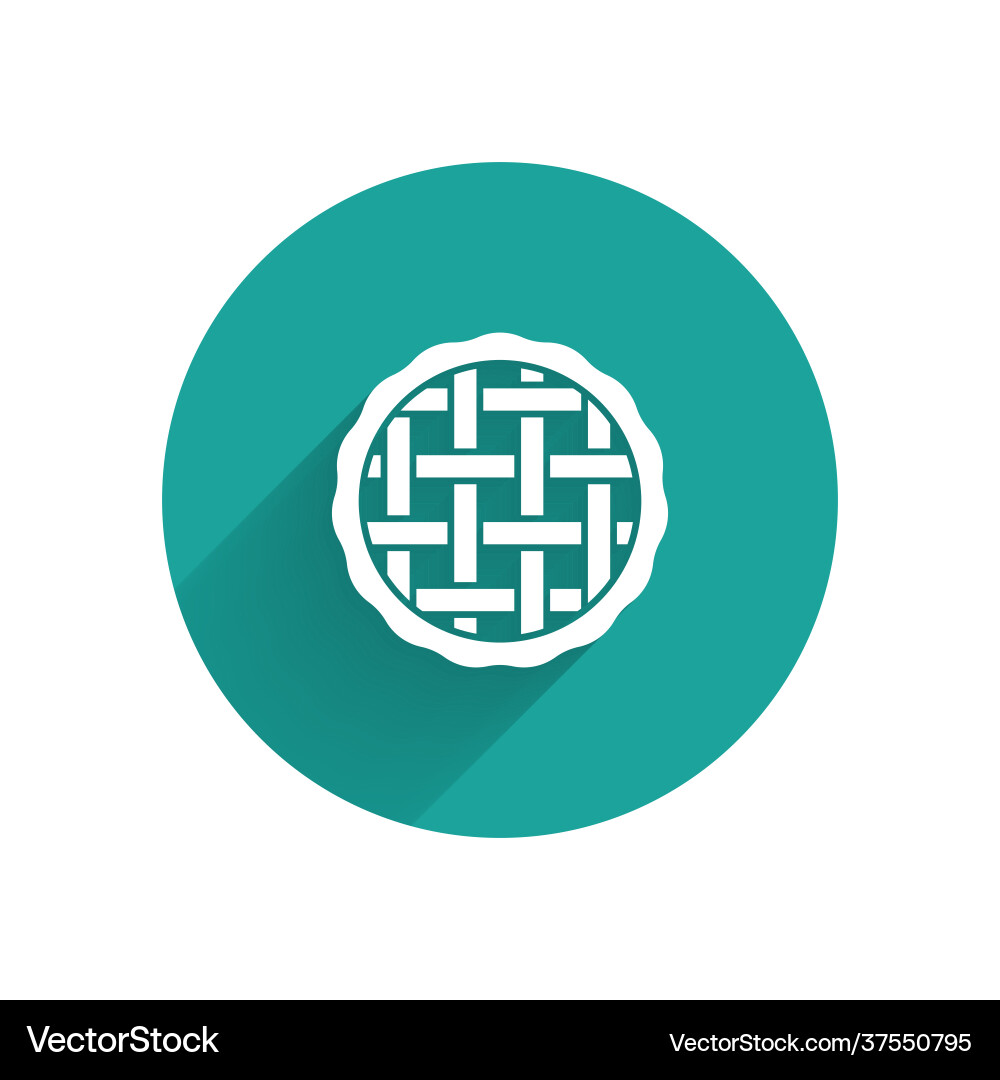 White homemade pie icon isolated with long shadow White homemade pie icon isolated with long shadow vector image