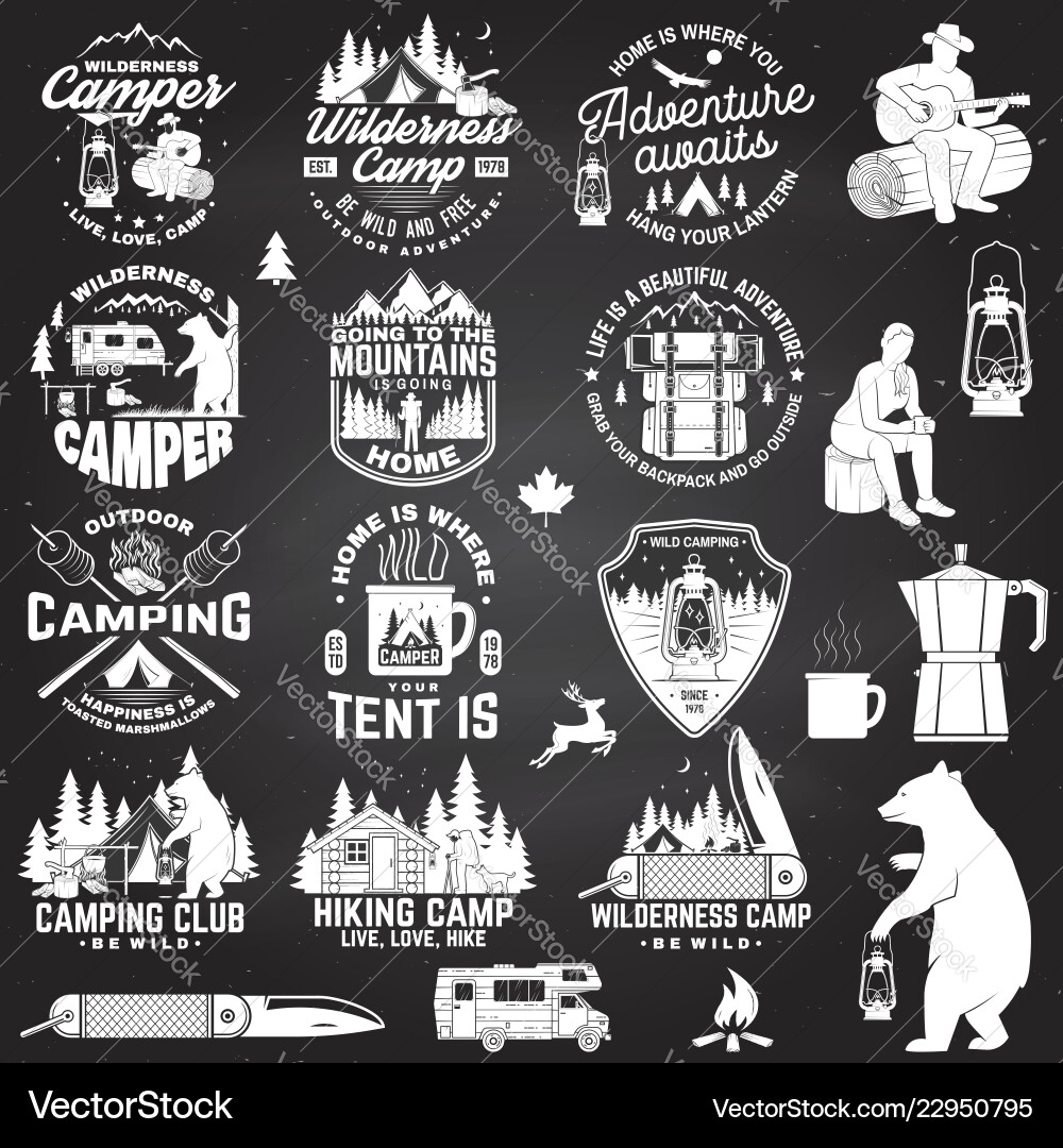 Wilderness Camp Badge Concept Vector Image