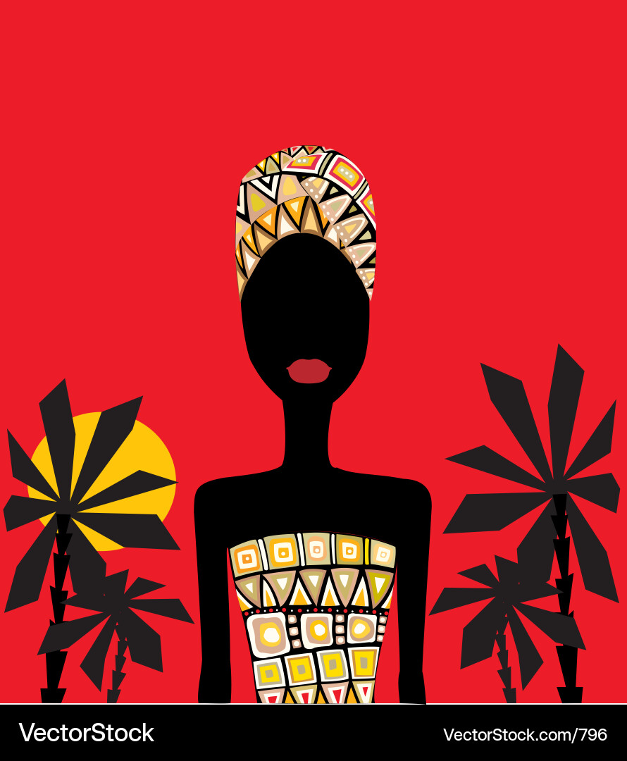 African Silhouette Vector Image