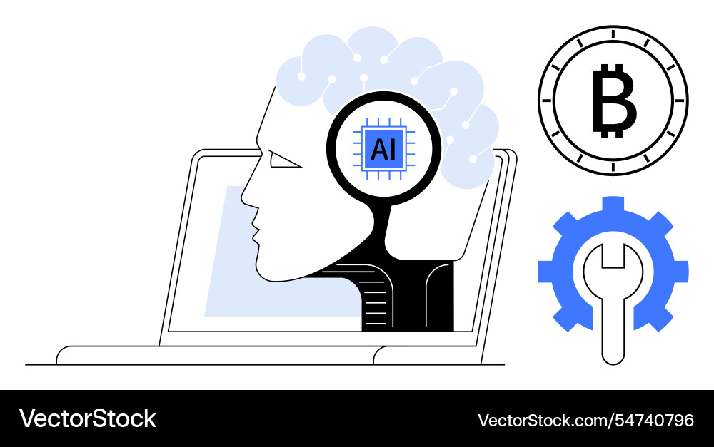 Artificial intelligence integration Artificial intelligence integration vector image