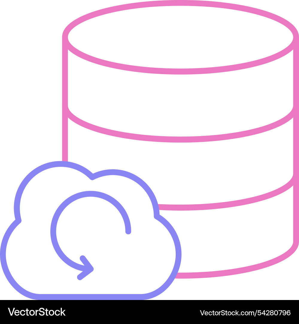 Backup line two colour icon Vector Image